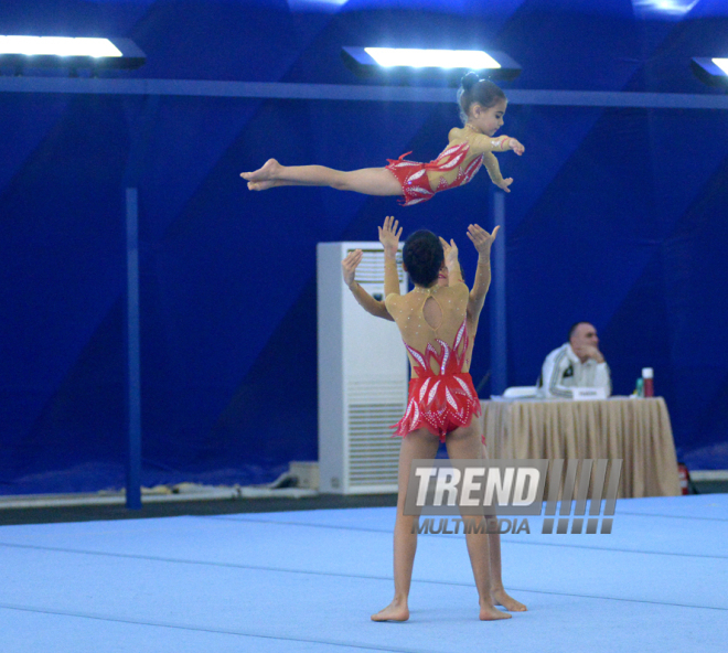 Bakıda idman gimnastikası və akrobatika gimnastikası üzrə Birgə Azərbaycan Birinciliyi start götürüb. Azərbaycan, 3 dekabr 2015